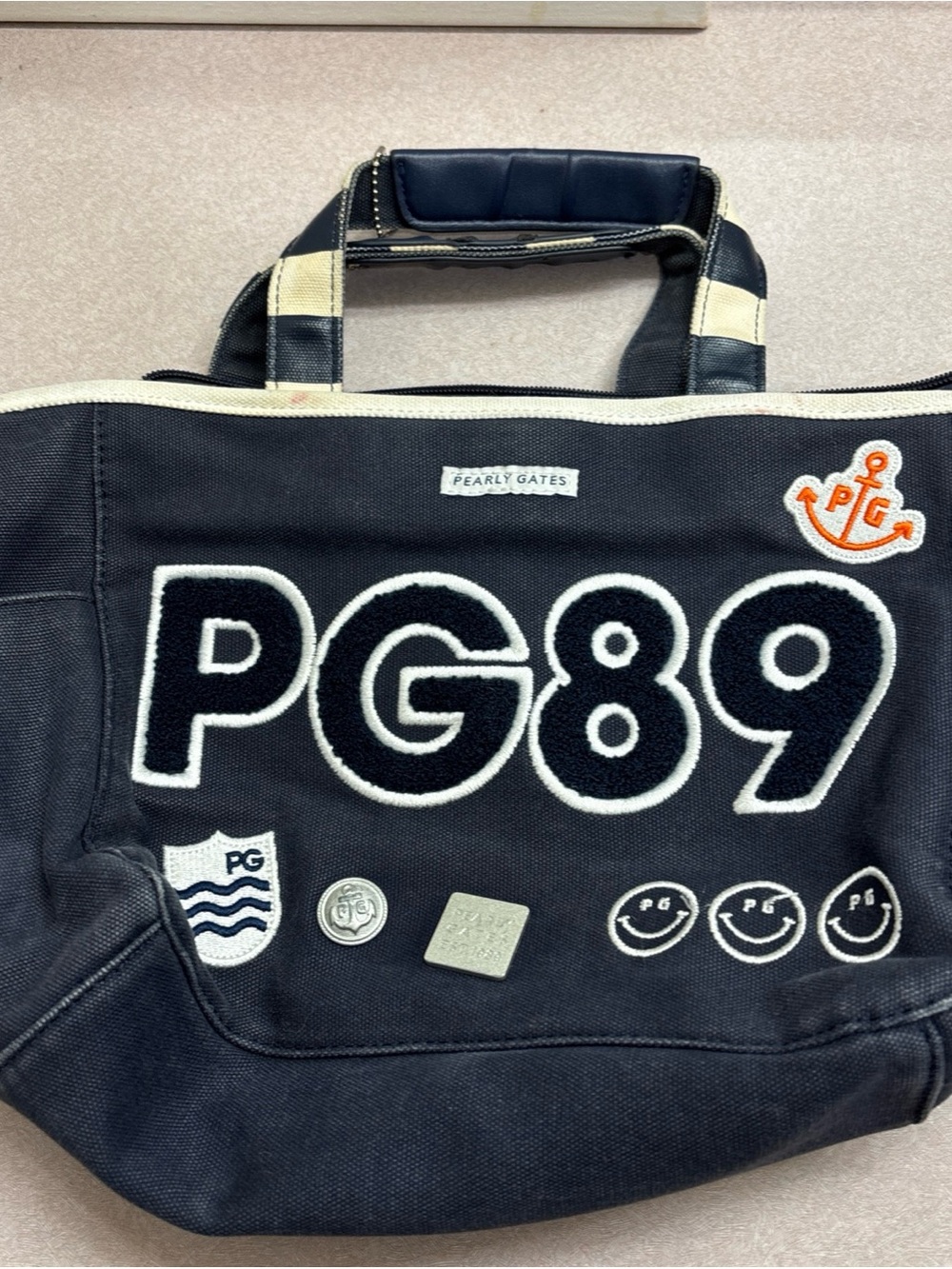 PEARLY GATES Ride High 1989 Women’s Golf Tote Cart Bag Carryall Navy Blue